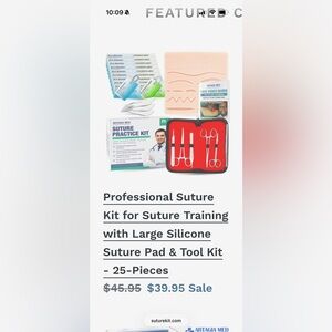 Artagia Med Suture Pad and Suture Tools Kit